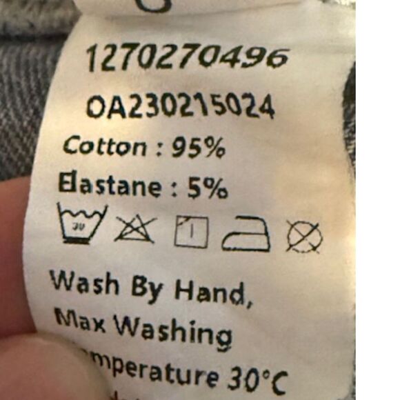 Commense Asymmetrical denim maxi skirt M front slit raw hem casual - Picture 10 of 11